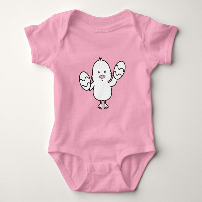 Body Illustration Pastel Pink Cute Pâques poussins et o (Devant)
