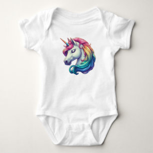 Body Illustration Unicorne Avec Mane Arc En Ciel Vibran