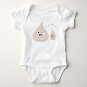 Body Illustration végétale de caricature à l'ail mignon