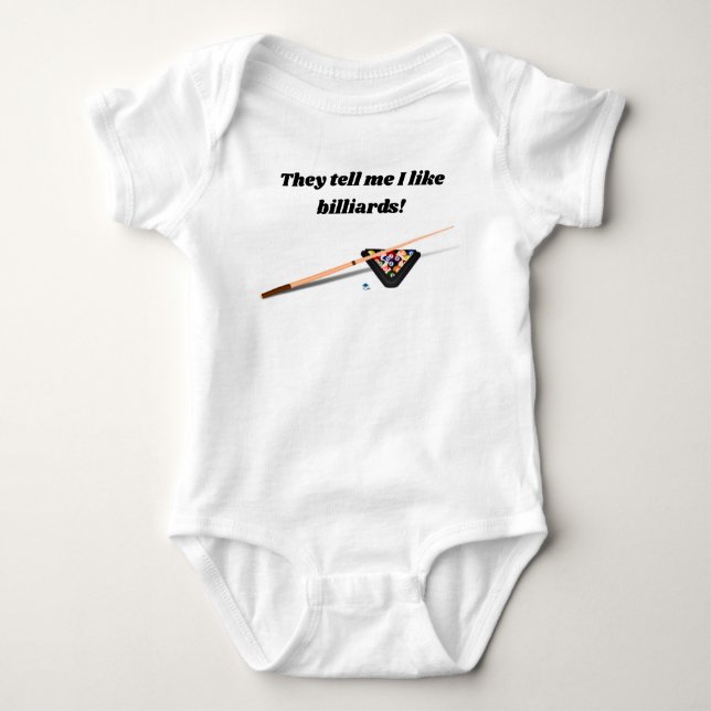Body Ils Me Disent Que J'Aime Le Bodysuit Billard Bébé (Devant)
