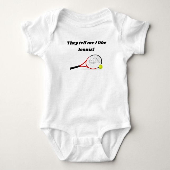 Body Ils Me Disent Que J'Aime Tennis Baby Bodysuit (Devant)