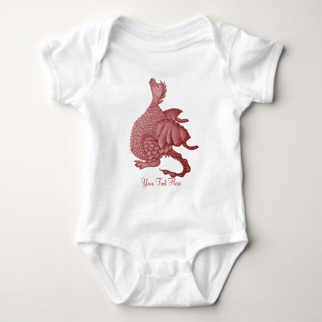 Body imaginaire mythique créature mignon dragon rouge (Devant)