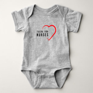 Body Infirmières Mercis  Coeur rouge
