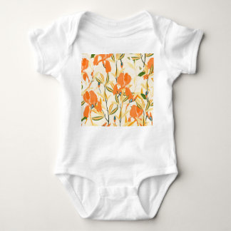 Body Iris orange : motif floral transparent