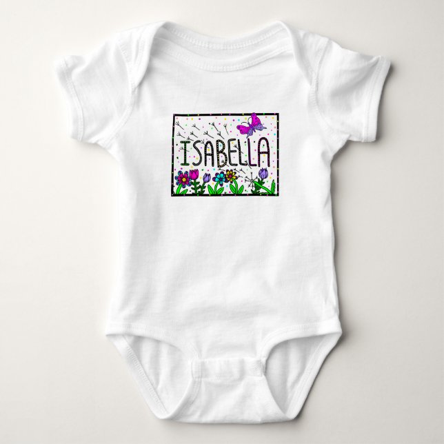 Body Isabella Girl's Name, Whimsical Art (Devant)