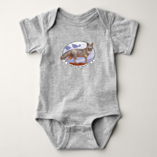 Body Island Fox Logo Gray Baby Bodysuit One Piece
