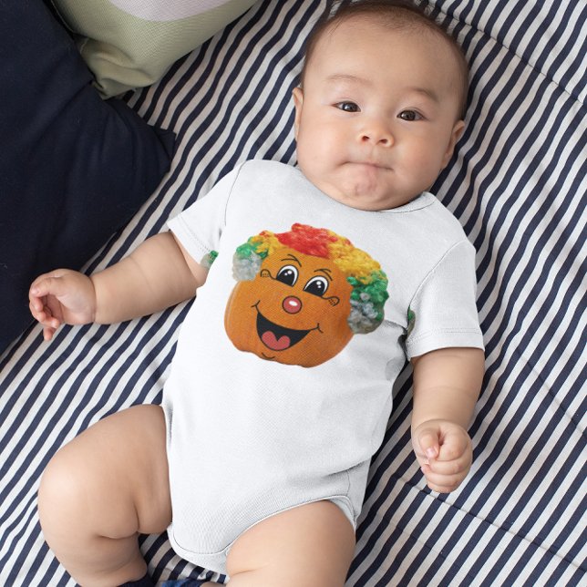Body Jack o' Lantern Clown Face, Citrouille d'Halloween (Jack o' Lantern Clown Face, Halloween Pumpkin Baby Bodysuit)