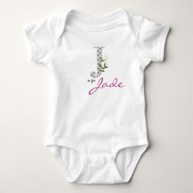 Body Jade Nom Révéler Floral Lettre J Girl Whimsical (Devant)