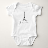 J'adore la Tour Eiffel de Paris Mignonne Blanche