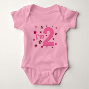 Body "J'ai 2ans des fleurs de rose et de brun