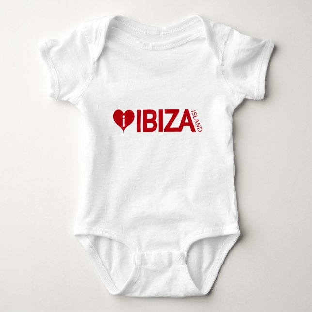 Body j'aime la chemise de bébé d'île d'Ibiza (Devant)