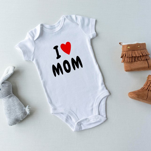 Body J'aime M O M | MOM de texte personnalisé du coeur (Créateur téléchargé)
