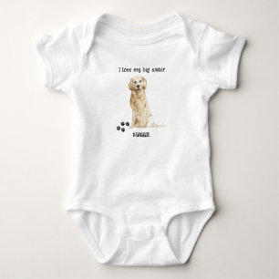 Body J'Aime Ma Grande Soeur Golden Retriever Chien Baby