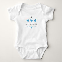 J'Aime Ma Maman Coeur Bleu Personnalisé