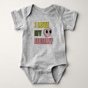 Body J'aime ma maman Doodle 70s Mignon Jaune Vert Rose