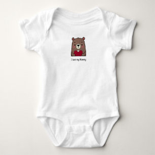 Body J'aime ma maman, Ours Brun Personnalisé
