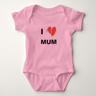 Body J'aime maman Modérée Red Graffiti Sprayed Heart