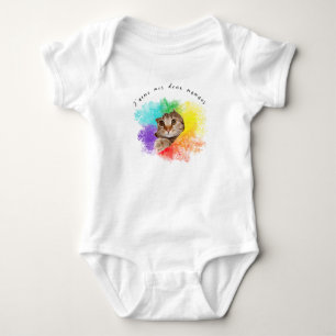 Body "J'aime mes deux mamans" mignon chat couleurs arc-