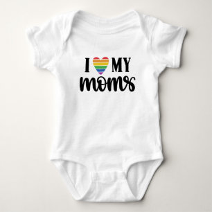 Body J'aime mes mamans Coeur arc-en-ciel
