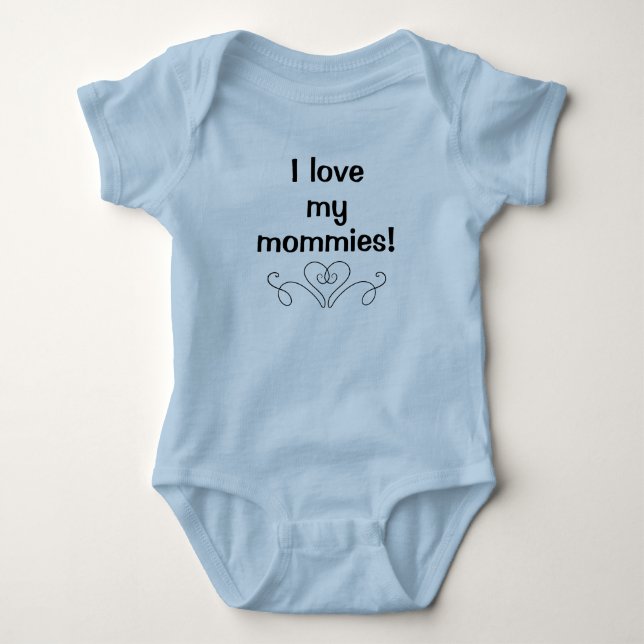 Body J'Aime Mes Mommies Baby Bodysuit (Devant)