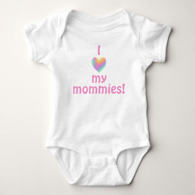 Body J'Aime Mes Mommies Baby Bodysuit (Devant)