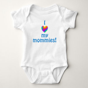 Body J'Aime Mes Mommies Coeur Arc-en-ciel