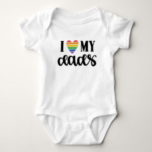 Body J'aime mes papas Coeur arc-en-ciel