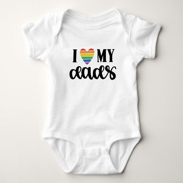 Body J'aime mes papas Coeur arc-en-ciel (Devant)