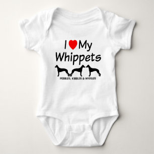 Body J'Aime Mes Trois Chiens Whippet Bodysuit Bébé