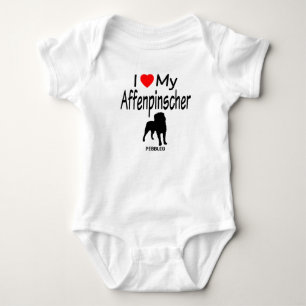 Body J'Aime Mon Affenpinscher Chien Silhouette