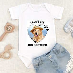 Body J'Aime Mon Grand Frère Personnalisé Chien Photo An