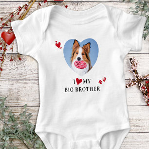 Body J'aime mon grand frère personnalisé Coeur Chien ph