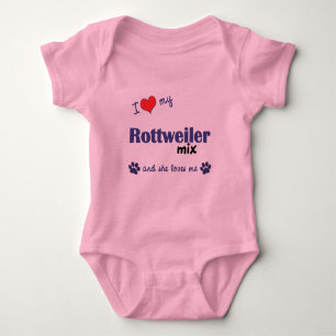 Body J'aime mon mélange de rottweiler (le chien