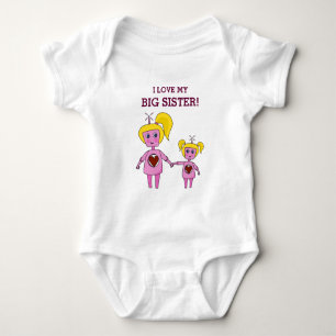 Body J'aime mon robot de rose de geek de grande soeur