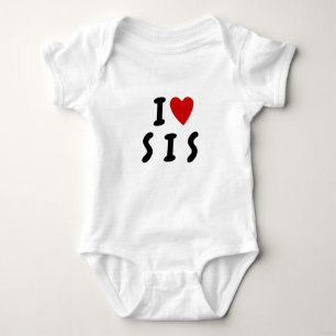 Body J'aime S I S Texte personnalisé SŒUR SIS