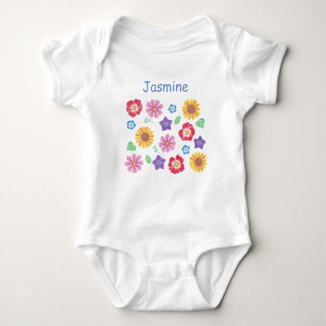 Body Jardin aux fleurs mignonnes Couleurs douces Baby B (Devant)