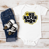 Jaune Noir Rétro Un Joyeux Mec Premier Anniversair