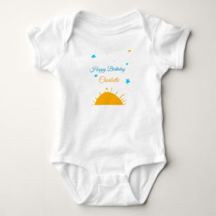 Body Jaune soleil bleu étoiles heureux anniversaire ajo