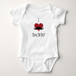 Body Je Coeur Papa Funny Mustache Coeur Rouge Noir