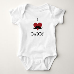 Body Je Coeur Papa Funny Mustache Coeur Rouge Noir