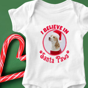Body Je crois à Père Noël Paws Christmas Chien Photo Re