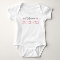 Je crois en Unicorns Baby Girl Pink Typography