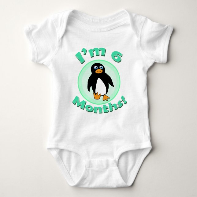 Body Je suis de 6 mois de pingouin de vêtements de bébé (Devant)