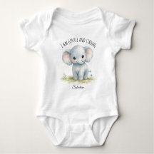 « Je suis doux et fort » Cute Baby-Shower éléphant