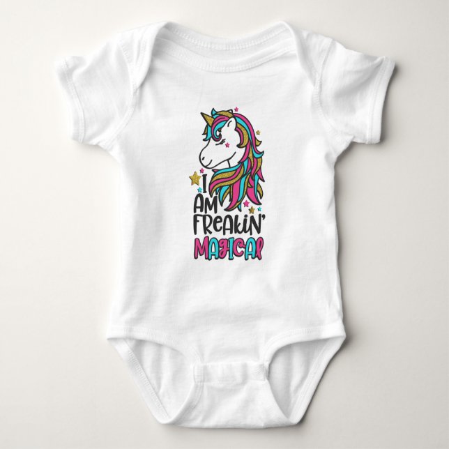 Body Je suis un corps de bébé Licorne Magique Fou (Devant)