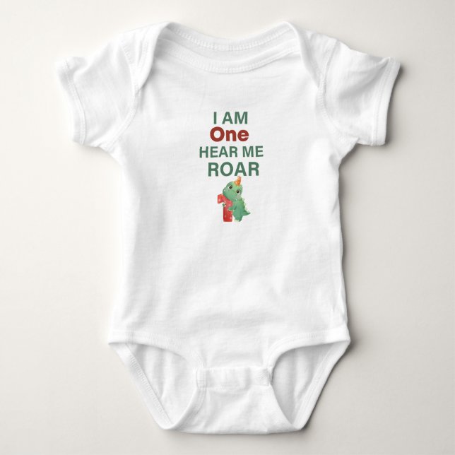 Body Je suis un m'entendre ruer bébé anniversaire T-Rex (Devant)