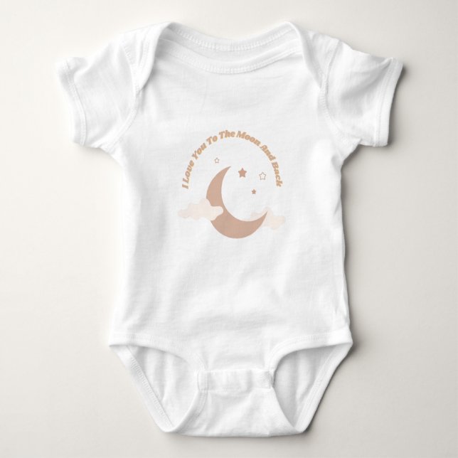 Body Je T'Aime À La Lune Et Au Dos Bodysuit Bébé (Devant)