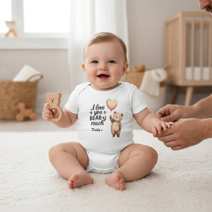 Body Je t'aime beaucoup Papa Ours Cœur Ballon