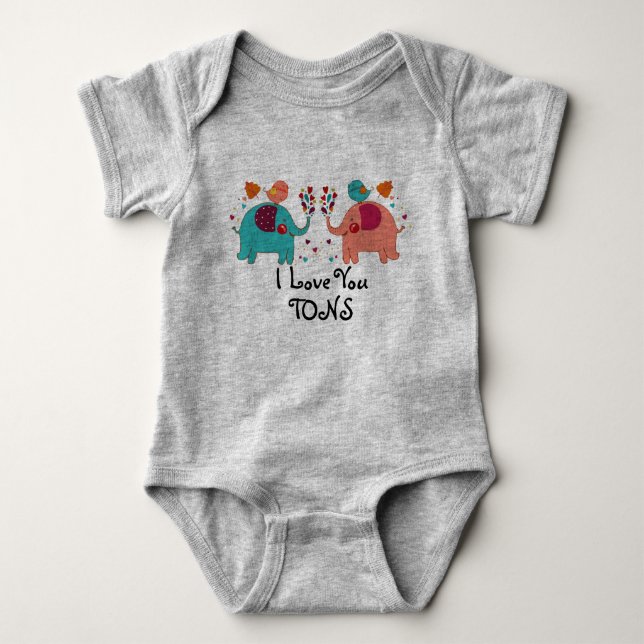 Body JE T'AIME vêtements de bébé de TONNES - AMOUR (Devant)