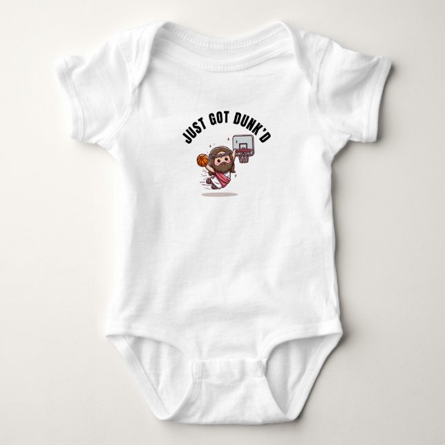Body Je viens de Dunked Funny Baptism Baby Bodysuit Cad (Devant)